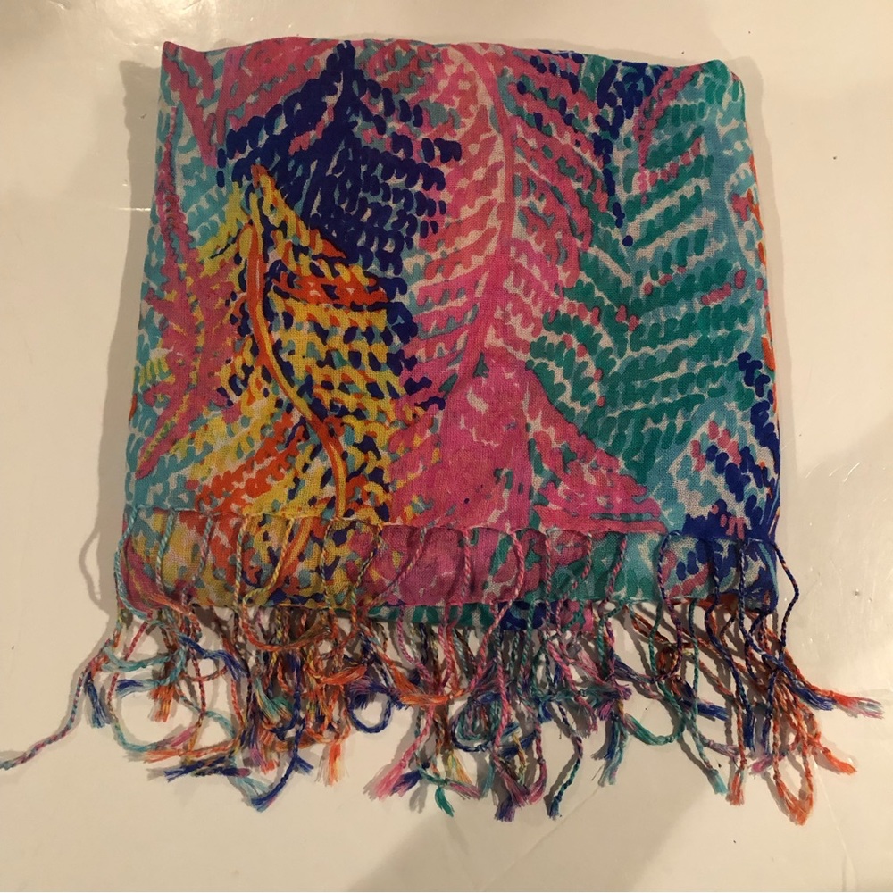 LILLY PULITZER Multi Color Silk Cashmere Wrap SCARF
